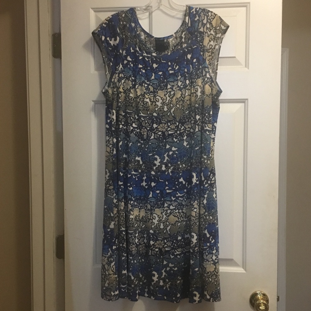 Blue and Tan Summer Dress Gabby Skye size 16